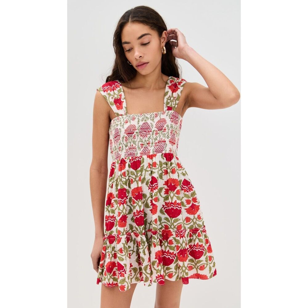 SAYLOR Yordana Floral Smocked Mini Dress Large NEW NWT